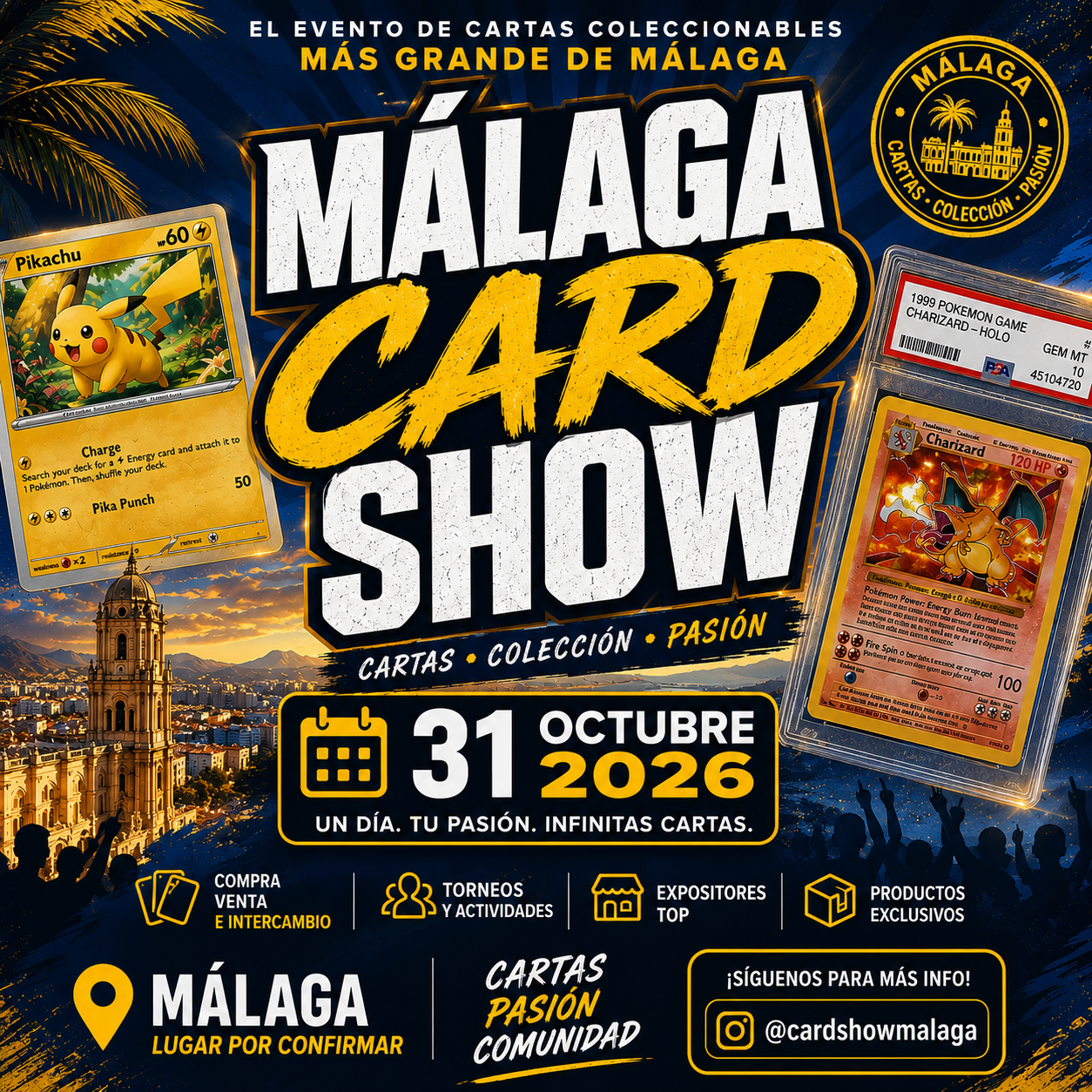 Cartel oficial del Málaga Card Show del 31 de octubre de 2026
